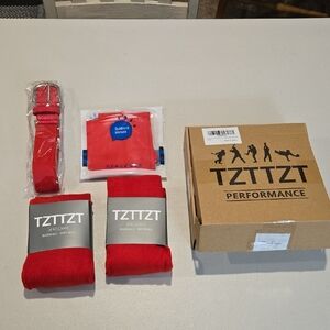 Youth Baseball Socks, Belt And Sleeves, Red. New In Box